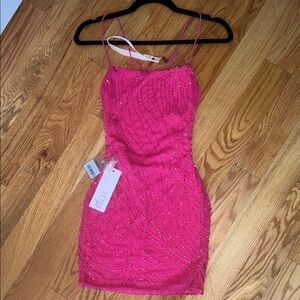 Oh Polly Pink Backless Dress